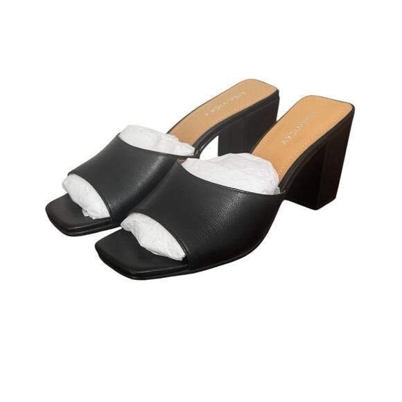 NIB! Lisa Vicky Vital Slide Open Toe Block Heel Leather Sandal - Size 7M - Picture 3 of 11